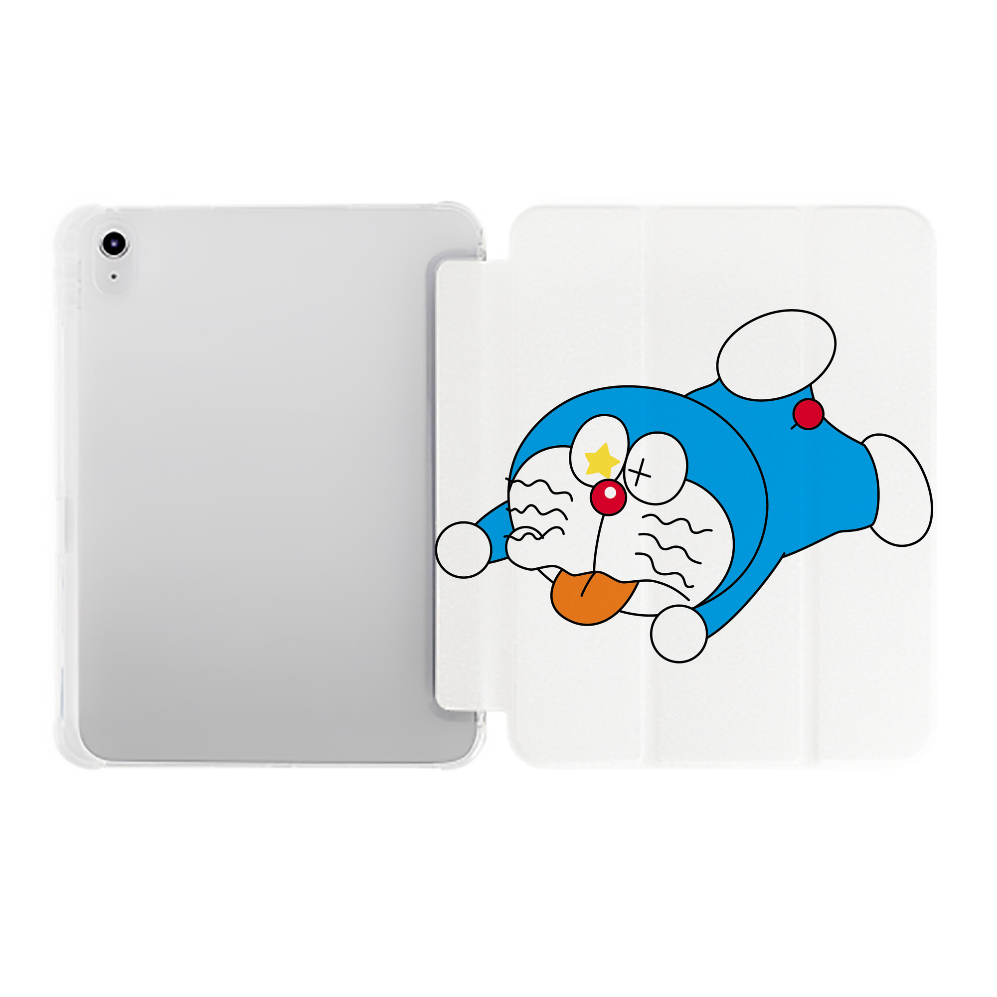 （画像用） ドラえもん Doraemon IPad ケース ペン収納付き 三つ折りスタンド PUレザー×シリコン 対応機種9.5/10.5/10.9インチ